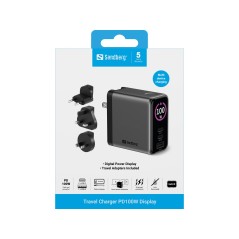 Sandberg Travel Charger PD100W Display - Rejseoplader
